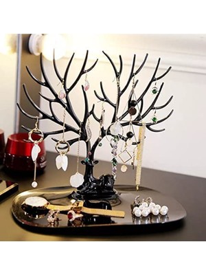 Geyik Tasarımlı Takı Standı, Küpe, Kolye ve Bilezik Organizatörü