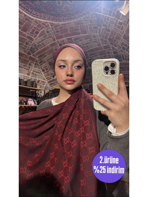 Sevimia Scarf G Desen Çift Taraflı Jakar Kaşmir Ipek Şal