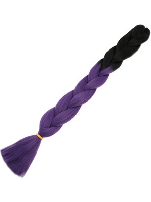 Pazarcan Afrika Örgülük Sentetik Ombreli Saç 100 Gr. / Siyah / Küllü Mor