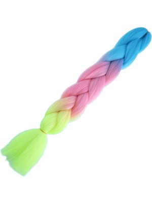 Pazarcan Afrika Örgülük Ombreli Sentetik Saç 100 Gr. / Açık / Pembe / Neon Sarı