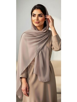 Moda Nur Modanur Şifon Kumaş, Bej Renk . Ölçü 1.44 *72 cm