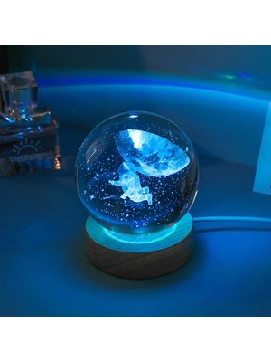 Renk Değiştiren Astronot Tasarımlı Cam Küre