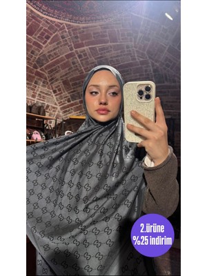 Sevimia Scarf G Desen Çift Taraflı Jakar Kaşmir Ipek Şal