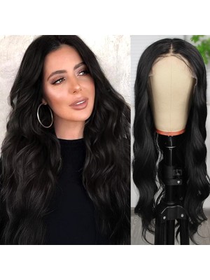 Pazarcan Siyah Dalgalı Fiber Sentetik Tül Peruk