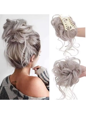 Pazarcan Tokalı Kuyruklu Dağınık Topuz / Açık Gri