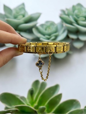 Normadia Ayarlanabilir Italyan Charm Gold Çelik Bileklik, Şık ve Zarif Tasarım