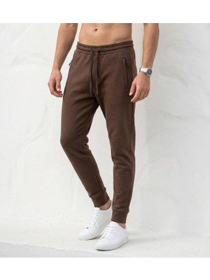 Plus Scorpion Erkek Slim Fit Eşofman Altı – Pamuklu Kumaş, Fermuarlı Cepli, Rib Paça