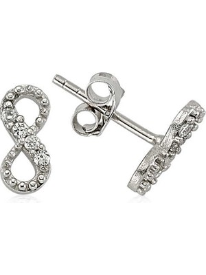 Tuncel Store 925 Ayar Gümüş Çivili Sonsuzluk Küpe EA0490011 (945)