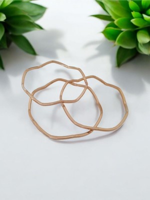 Normadia Şık 316L Gold Çelik Zigzag Model Bilezik, 6.5 Cm, Zarif Takı Seçeneği