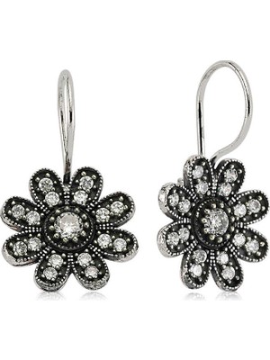 Tuncel Store 925 Ayar Gümüş Sallantılı Çiçek Küpe EA1760007 (945)