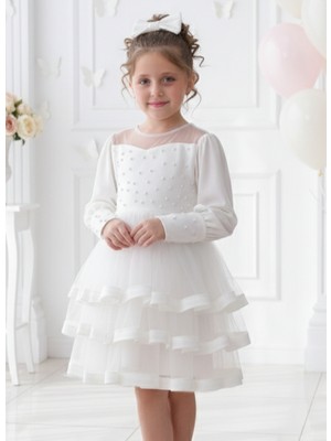 Treemass Kız Çocuk Kadife ve Tülden Elbise Özel Günler Için Ideal.