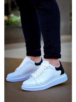 Pazarcan KB-X500 Kuback Bağcıklı Beyaz Siyah Günlük Erkek Ayakkabı