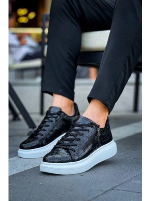 Pazarcan KB-309 Kuback Siyah Fermuar ve Bağcıklı Günlük Erkek Ayakkabı