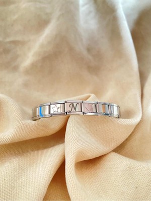 Normadia N Harfli Kalp ve Yıldızlı Italyan Charm Bileklik