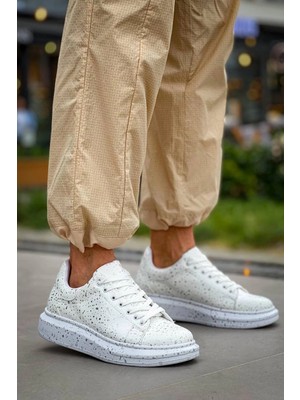 Pazarcan KB-X500 Kuback Beyaz Silwer Bağcıklı Günlük Erkek Ayakkabı