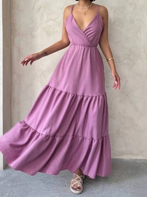 Pazarcan Fırfırlı Katlı Elbise S255049