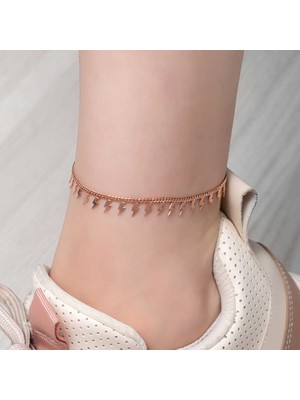 Tuncel Store 925 Ayar Gümüş Şimşek Halhal T8106 (945)