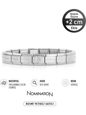 Normadia 925 Ayar Gümüş P Harfi ve Zirkon Taşlı Çelik Bileklik
