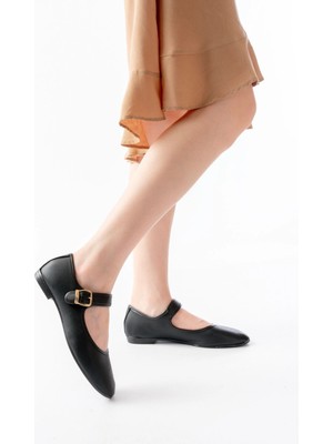 Pazarcan 2606 Siyah Baretli Günlük Bayan Ayakkabı