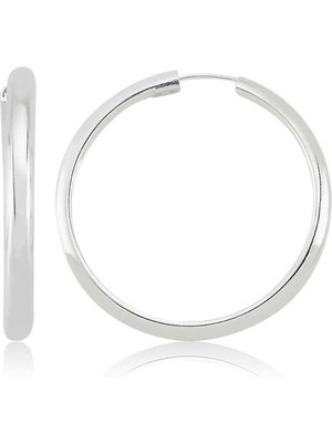 Tuncel Store 925 Ayar Gümüş Halka Küpe EA0710050 (945)