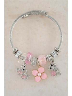 Normadia Kadın 316L Paslanmaz Çelik Karışık Figürlü Charm Bileklik