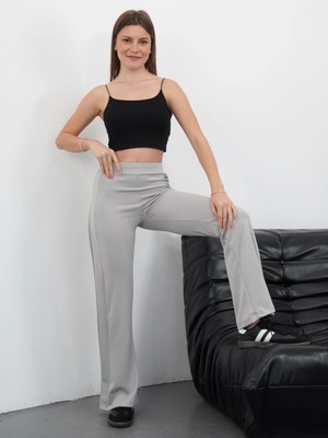 Pazarcan Yandan Katlamalı Pantolon Gri