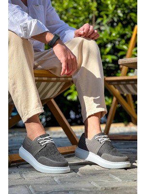 Pazarcan KB-042 Kuback Bağcıklı Gri Günlük Erkek Ayakkabı
