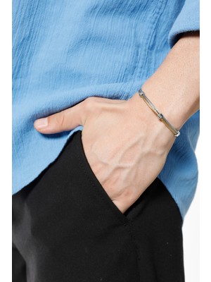 Normadia Erkek Paslanmaz Çelik Renkli Kelepçe Bileklik