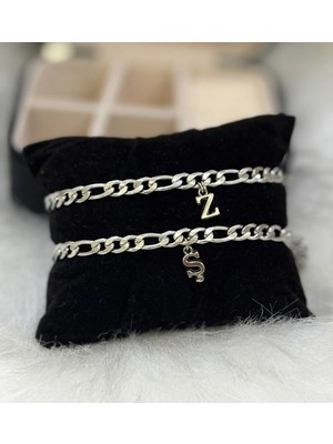 Normadia Çelik 2'li Harfli Bileklik Sevgili ve Arkadaş Hediye Seti