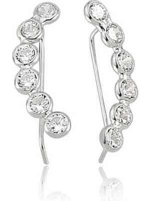 Tuncel Store 925 Ayar Gümüş Su Yolu Küpe EA0710033 (945)