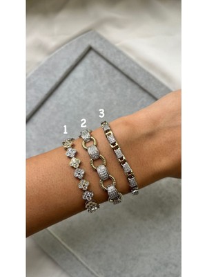 Normadia Zirkon Taşlı 14 Ayar Altın Kaplama Bileklik, Şık ve Zarif Tasarım