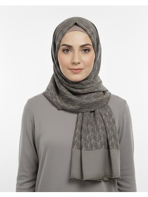 Armanda Cotton Monogram Desen Şal - 3098-1015