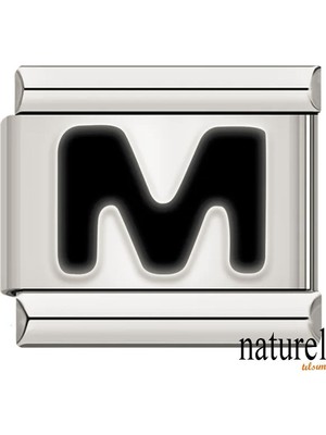 Normadia Şık 9mm Paslanmaz Çelik M Harfi Charm, Zarif Takı Aksesuarı