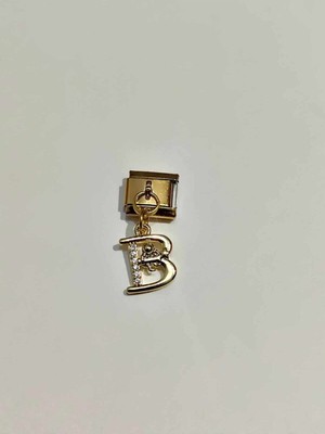 Normadia Esnek Bileklik, B Harf, Italyan Charm, Gold, Astronot Detaylı