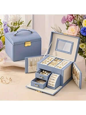 Şık Tasarımlı Taşınabilir Anahtar Kilitli Takı ve Mücevher Organizeri