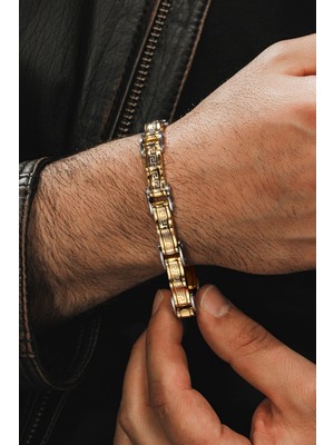 Normadia Grek Dalgalı Çelik Erkek Bileklik ve Künye, Şık ve Dayanıklı Tasarım