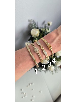 Normadia Şık 14K Renkli Altın Kaplama Modern Çizgili Kelepçe, 5.7cm