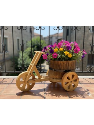 Ahşap Çiçeklik Bisikletli Kütük Saksı Şipitrend MODEL:SPT100