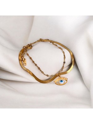 Normadia Şık Çelik 316L Paslanmaz Çift Zincir Bileklik, Dayanıklı ve Modern Tasarım