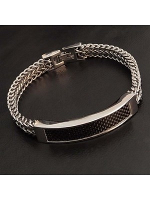Normadia Erkek Çelik Bileklik, Çift Sıra Zincir, Ottoman Tasarım, Paslanmaz Çelik