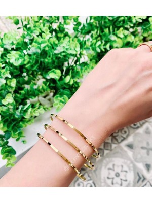 Normadia 3'lü Çelik Ince Ray Bilezik Seti, Şık ve Zarif Takı Koleksiyonu