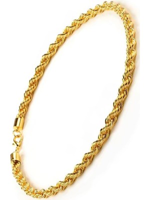 Normadia Ince Gold Renk Halat Model Bileklik Unisex Şık Takı