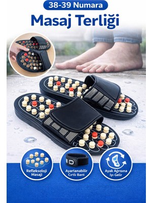 PremiumPort 38-39 Numara Rahatlatıcı Masaj Terliği, Ayarlanabilir ve Refleksoloji Destekli
