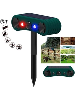 Powermaster PM-26951 Ultrasonic Sesli Hayvan Kovucu Alarm Cihazı Solar Panelli 1200MAH