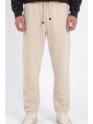 Veleno Erkek Bej Baggy Bol Paça Bel Lastikli Pike Pantolon