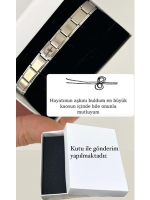 Normadia Şık Çelik Italyan Ilişki Çizgisi Bileklik Sevgiliye Özel Hediye
