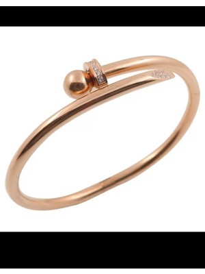 Normadia Şık Taşlı Çivi Model Bileklik, Paslanmaz Çelik, Modern ve Zarif Tasarım