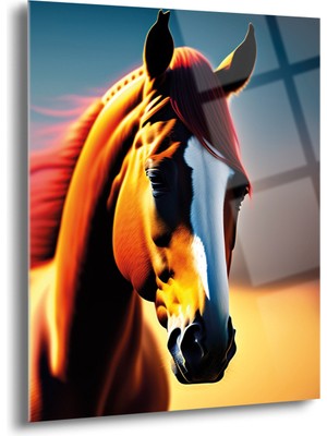 Kahverengi At Cam Tablo - MOD010