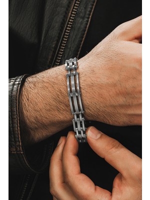 Normadia Şık Erkek Bileklik, Çelik Çift Sıra Model, Modern ve Dayanıklı Tasarım