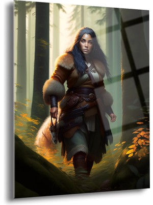 Güçlü Barbar Kadın Cam Tablo - MOD017